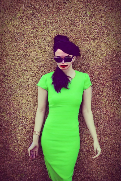 Stable Diffusion prompt: The photograph depicts a woman w...