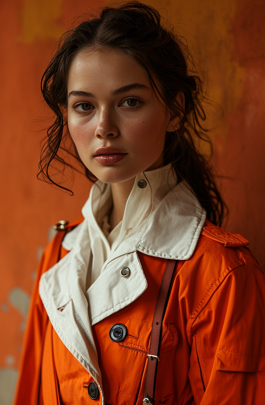Midjourney prompt: woman in a white coat, in the style of dark white ... - Midjourney