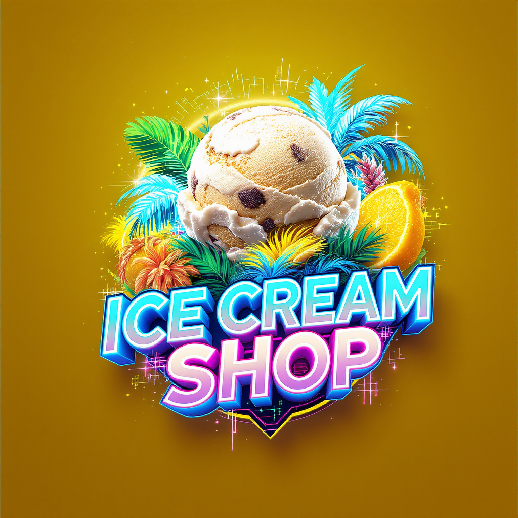 FLUX prompt: Futuristic logo design for an innovative ice cream... - FLUX