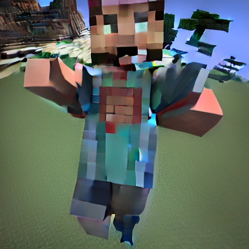 Stable Diffusion prompt: Selfie!!!!! of Steve in Minecraf...