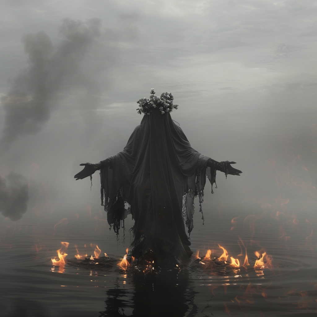 Midjourney prompt: full body photograph of an ethereal white and blac... - Midjourney