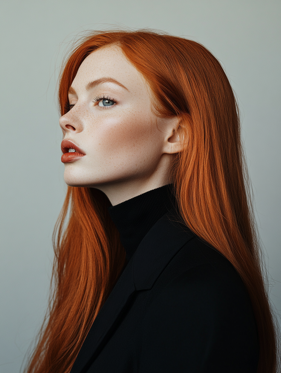 Midjourney prompt: A high-fashion editorial portrait of a woman with ... - Midjourney