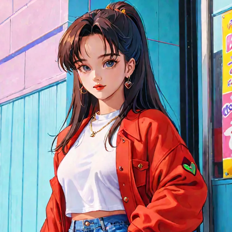 AI generated: Stable Diffusion prompt: '90's aesthetic, Woman, Anime (Stable Diffusion - Anime)