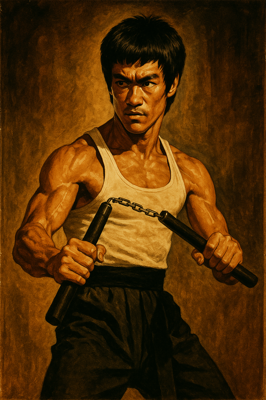 ChatGPT Image prompt: A detailed illustration of Bruce Lee in his iconic... - ChatGPT Image