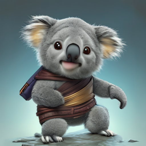 AI generated: Mo-Di Diffusion prompt: a cute koala dressed in a shinobi outfit, digital ... (Mo-Di Diffusion - Concept Art)