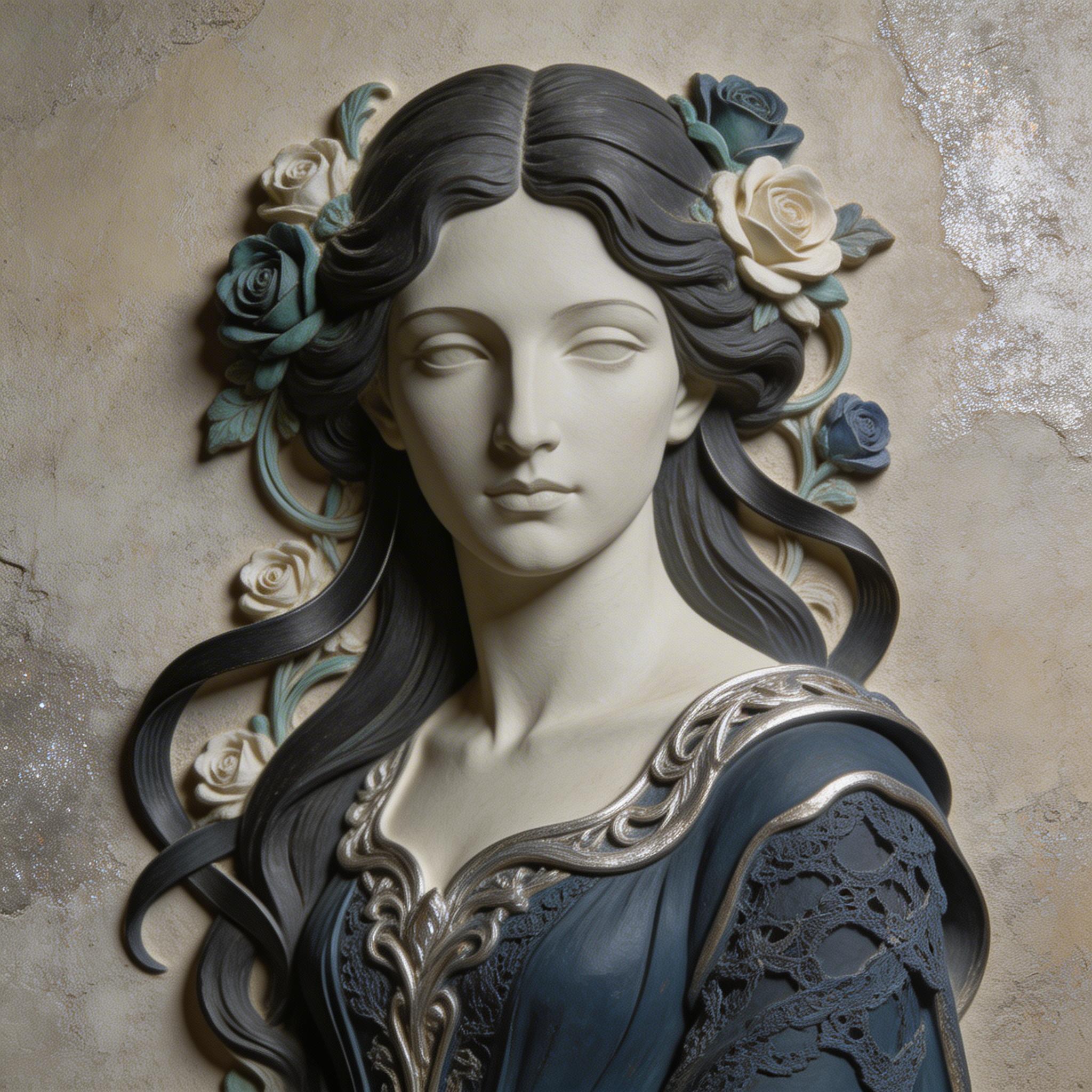 Seedream 5 prompt: a hauntingly elegant 3D sculptural relief portrait... - Seedream 5
