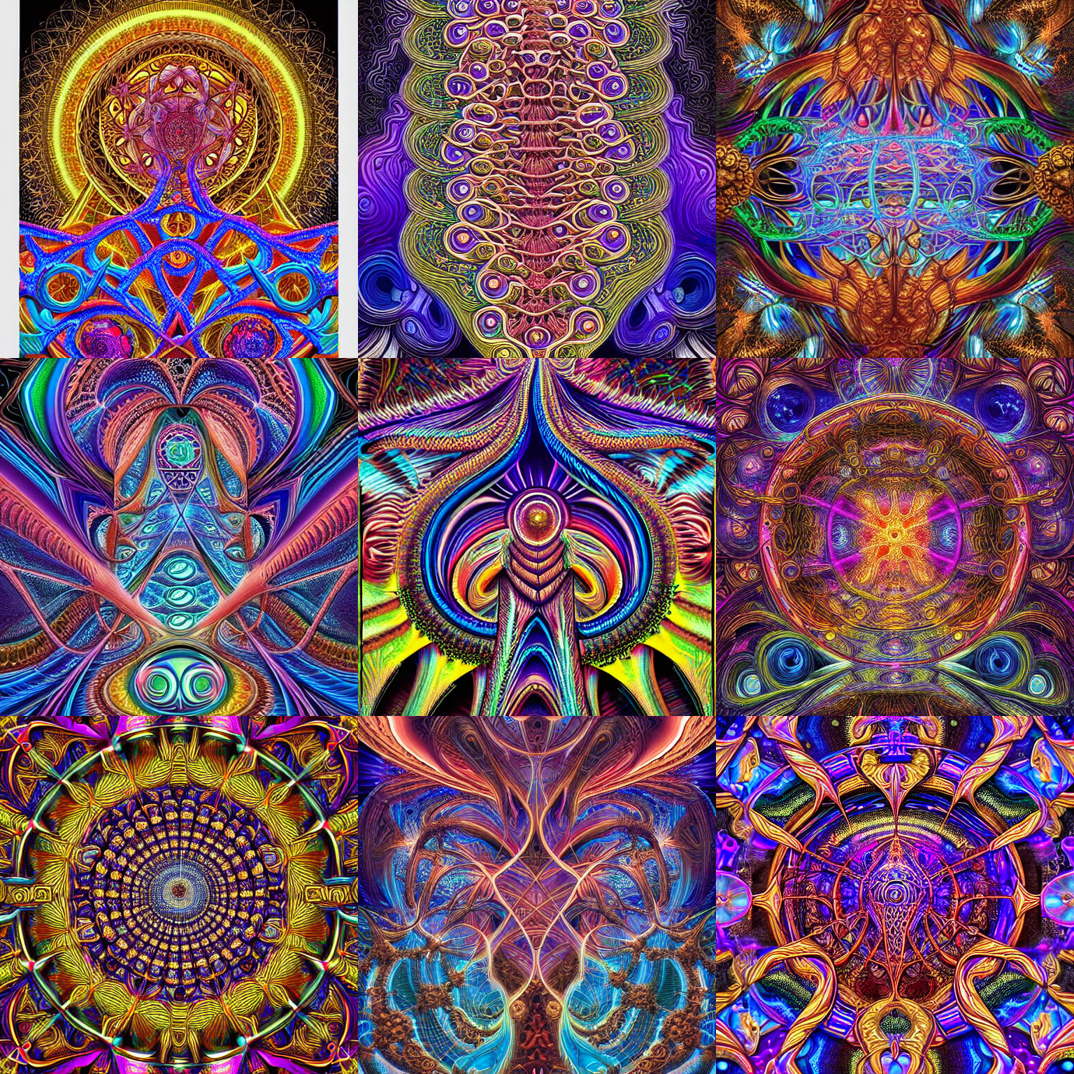 Stable Diffusion prompt: a intricate ornate psychedelic i...