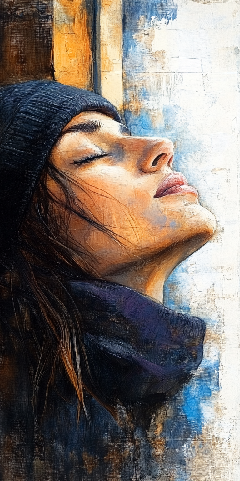 Midjourney prompt: portrait of a woman, hard-edge painting --chaos 75... - Midjourney