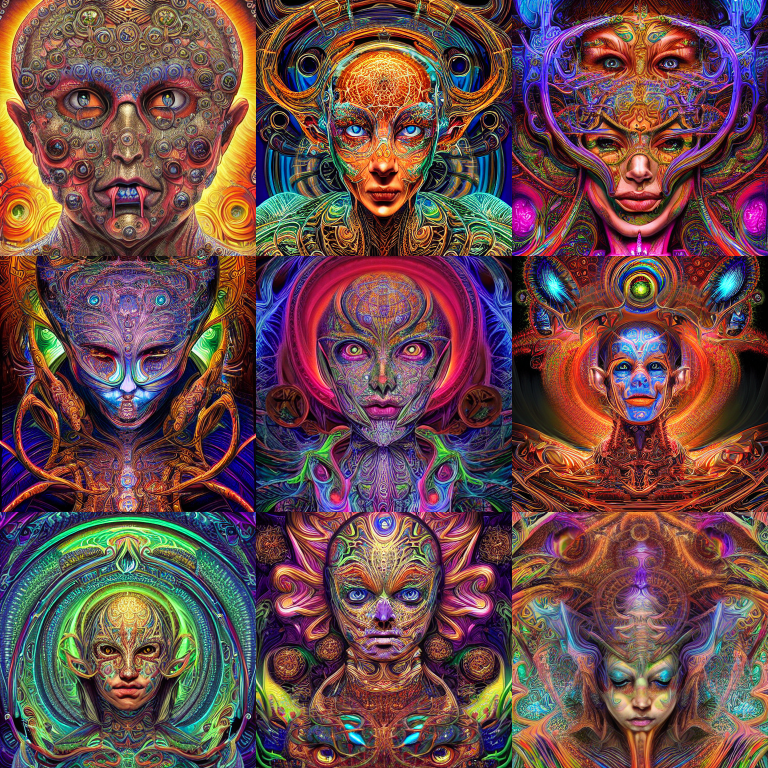 Stable Diffusion prompt: a intricate ornate psychedelic i...